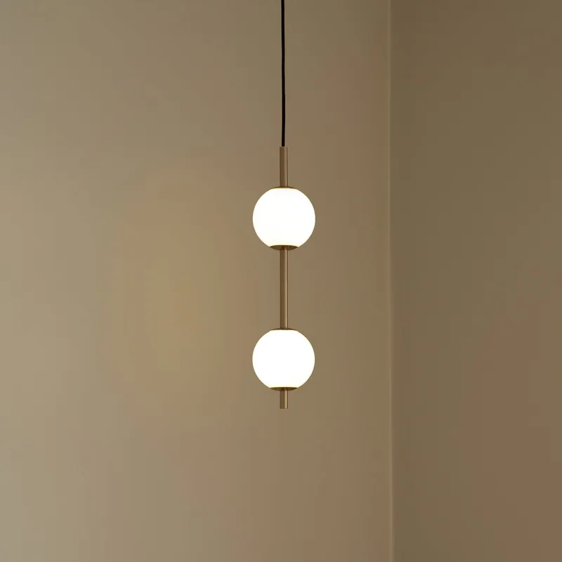 Audrey LED-hänglampa, mässingsfärgad, 2 lampor Ø 12 cm - UMAGE - Vardagsrum - Design - Metall - Med flera ljuskällor