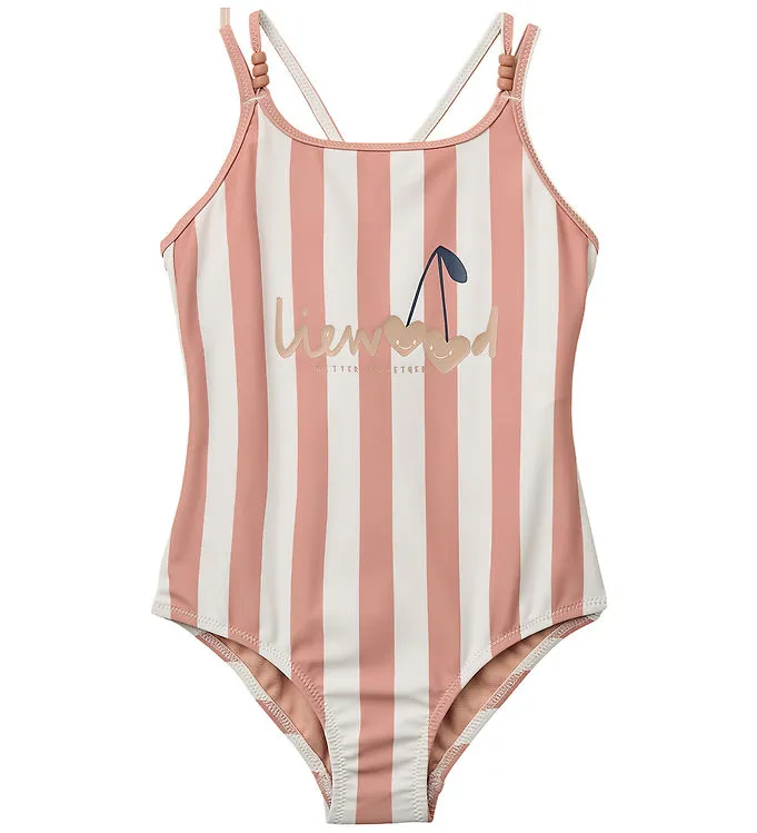 LIEWOOD Suna Baddräkt, Coral blush/creme de la creme stripe, 116