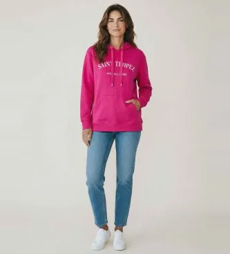 Michael Kors för kvinnor. MS6520W4MY Rosa sweatshirt med broderad logotyp (M), Casual, Bomull