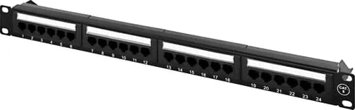 Deltaco Patchpanel Svart Cat 6 1u
