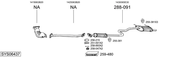 Mittenljuddämpare BOSAL 281-061