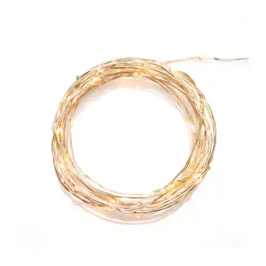 Ljusslinga 50 amber LED 4,9m silver