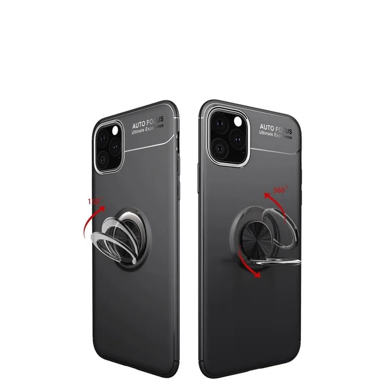 iPhone 11 skal med Finger Ring och inbyggd plåt – Svart