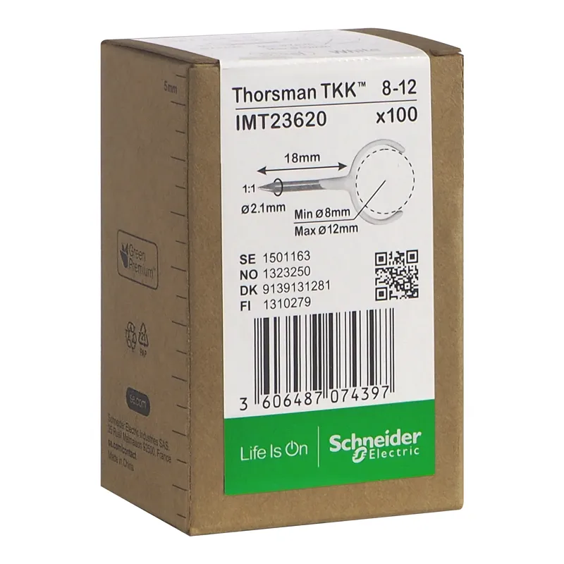 Schneider Electric IMT23620 Klammer spik, 100-pack, rund kabel 8-12, 2,1×18 mm