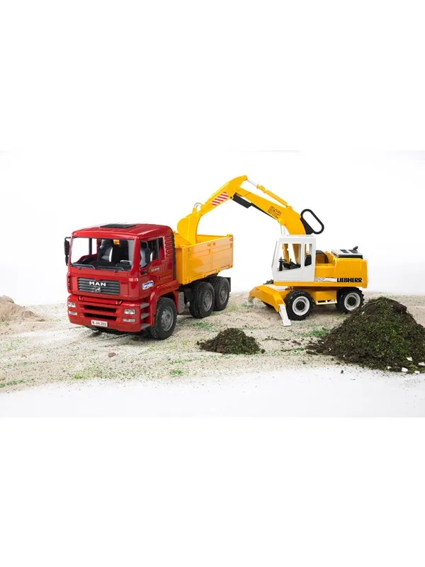 Bruder MAN TGA Construction Truck Och Liebherr Grävmaskin