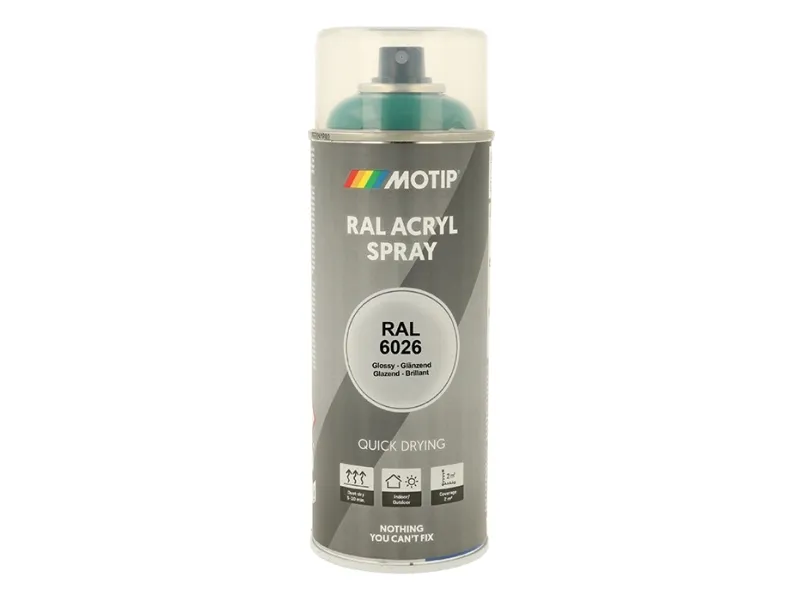 Sprayfärg RAL 6026 Högglans Opal Grön 400ml Motip