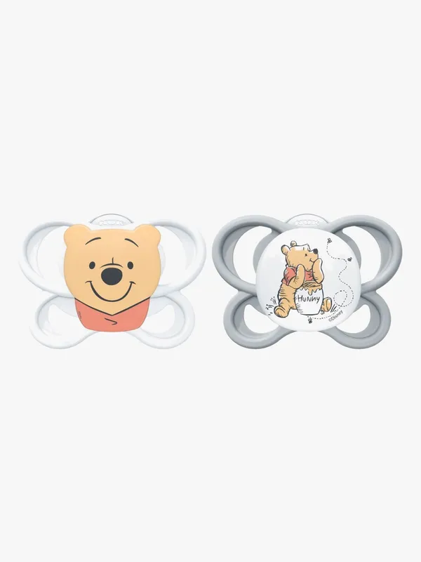 Nuk Nappar - 2-pack - Perfekt matchning Air - Nalle Puh - Vit/Gr