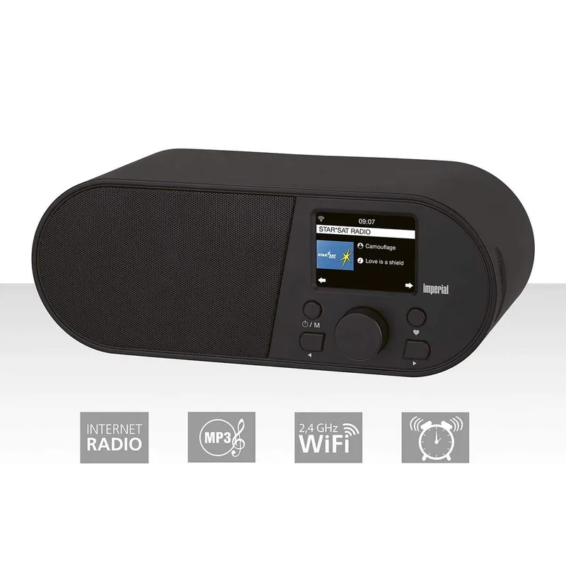 i105 WLAN Internetradio med 2,4 tums färgdisplay Svart