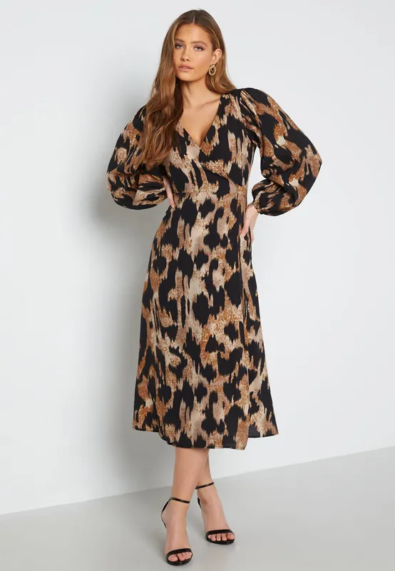 Leonora Wrap Midi Dress (#3053)