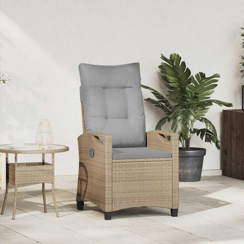 vidaXL Fällbar trädgårdstol Beige och Ljusgrå 56 x 60 x 112 cm