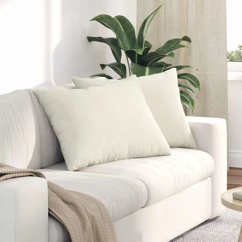 vidaXL Sofakuddar 2 st Kräm 70 x 50 cm Kordread tyg