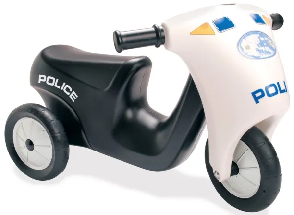 Dantoy Polismoped Gummihjul, Svart/Vit
