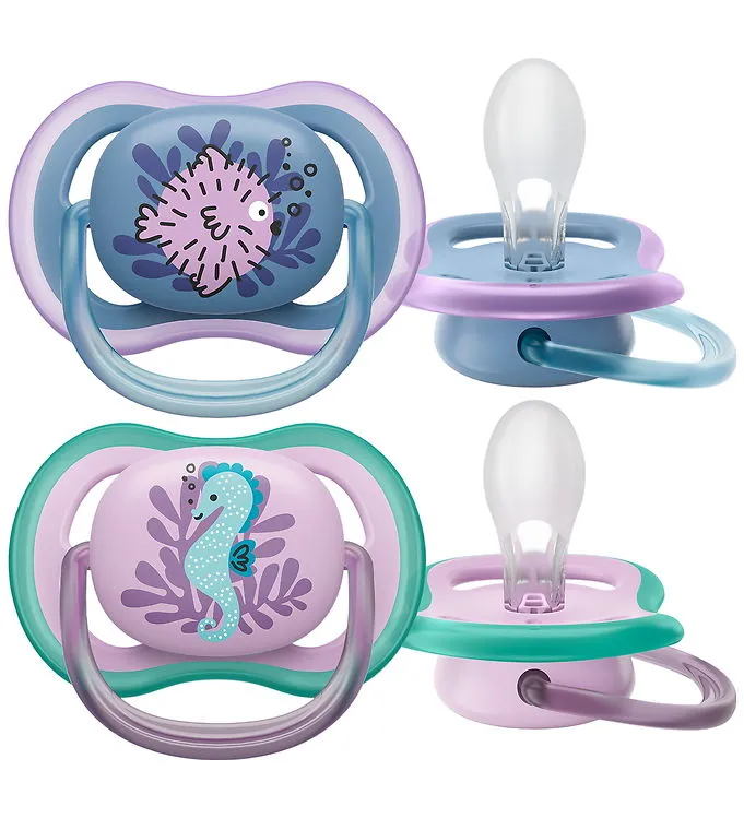 Philips Avent Ultra Air Deco Napp 2-Pack 6-18m, Blå/Lila