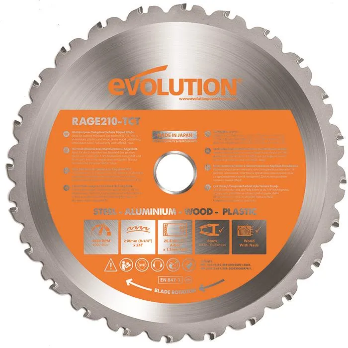 Evolution EVR210S Sågklinga 210×25,4mm, 24T