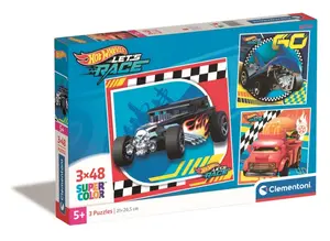 Pussel 3x48 bitar Hotwheels, Clementoni