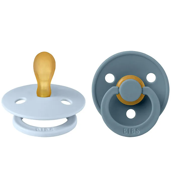 BIBS Colour Napp 2-pack Latex Stl 2 Symmetrisk, Baby Blue/Petrol
