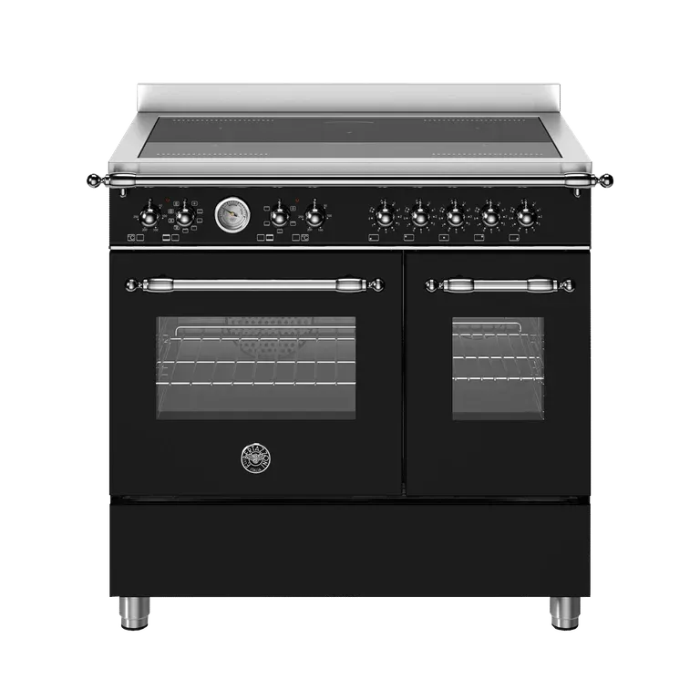 Bertazzoni HER95I2ENEC Heritage induktionsspis med dubbelugn 90 cm 5 zoner, mattsvart