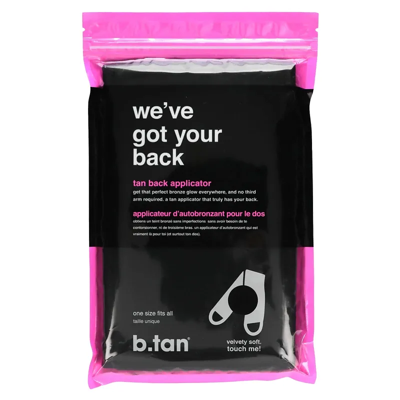 B.Tan, Back, Tanning Applicator, Black, Free Size, 1 Applicator