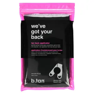 B.Tan, Back, Tanning Applicator, Black, Free Size, 1 Applicator