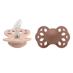BIBS Infinity Napp 2-pack Silikon Stl 1 Anatomisk, Blush/Woodchuck