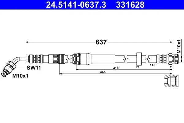ATE 24.5141-0637.3 Bromsslang
