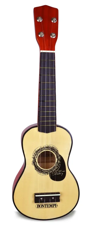 Träukulele 53 cm med plektrum och musikmetod