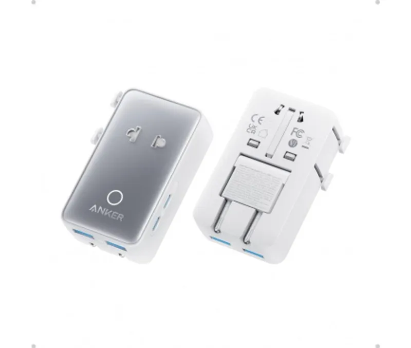 Anker Nano Travel Universal Reseadapter 20W, 3A, 2x USB-A & 2x USB-C - Vit