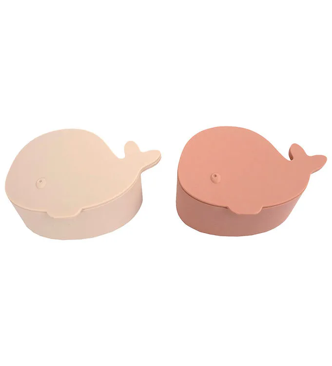 Snackslådor 2-pack Christian the Whale Blush Filibabba