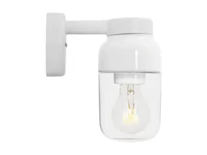 Ohm Wall Vägglampa LED E27 Vit 100/210 Klarglas IP44