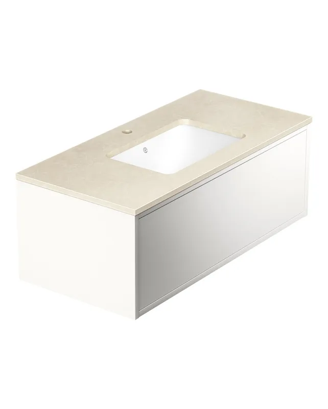 Gustavsberg Ducentic GB71DCVU10DHCC1100 Kommodpaket 100 cm, vit/beige sten, för 1 singelhålsblandare Vit/Beige sten
