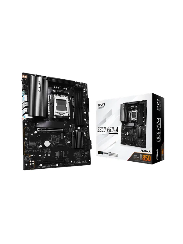 ASRock B850 Pro-A Moderkort - AMD B850 - AMD AM5 - DDR5 RAM - ATX