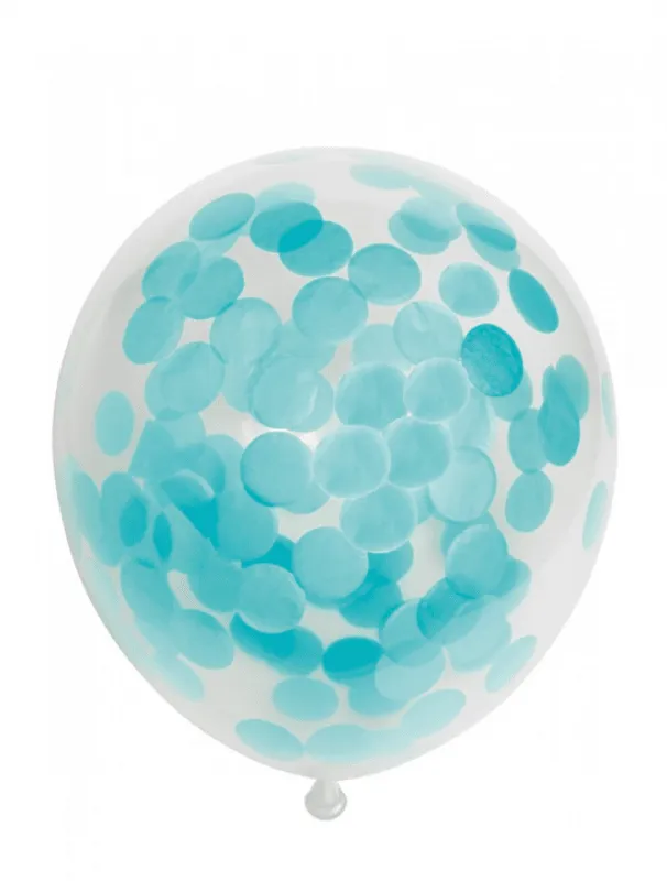 Globos Confetti Balloons Paper Confetti Baby Blue 30cm 6pcs