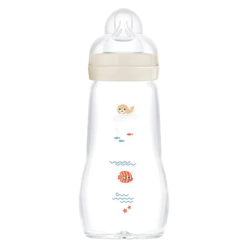 MAM Feel Good Nappflaska Glas 260 ml, Neutral