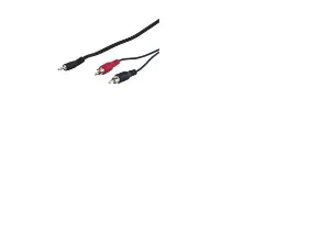 Goobay 51652, 3,5 mm, manlig kontakt, 2 x RCA, manlig kontakt, 10 m, svart