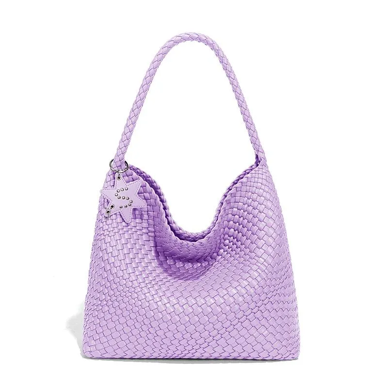 Mamma Tote Bag med stor kapasitet Håndvevd veske Pendling Armhule Skulderveske Enkel Mote Håndveske