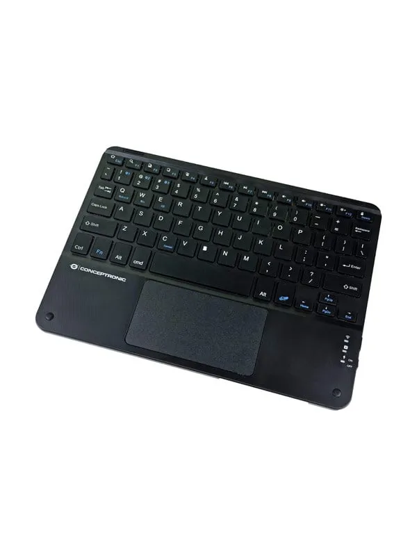 Conceptronic TOBIN01BUS - keyboard - 10″ - with touchpad LED indicator - QWERTY - US International - black Input Device - Tangentbord - Universal - Svart