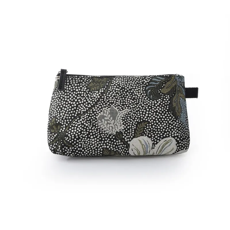 Ceannis Cosmetic Small Flower Linen Black 21x12x6 cm