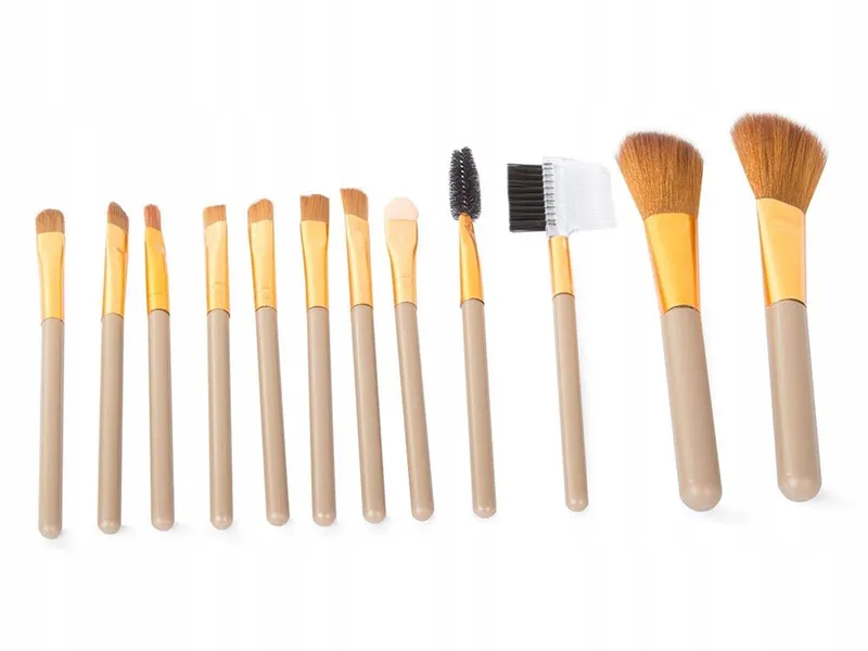 Sminkborstar med fodral - 12-Pack