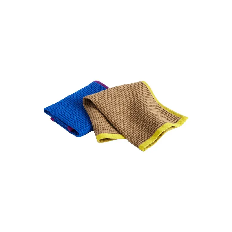 HAY Canteen disktrasa 31×31 cm 2-pack Blue/fuchsia-Beige/yellow