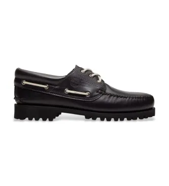 Timberland för män. TB0A2PDQAJC1 3 eyelets läder båtskor svart (41 W), Hud, Karta, Nyckelband, Casual