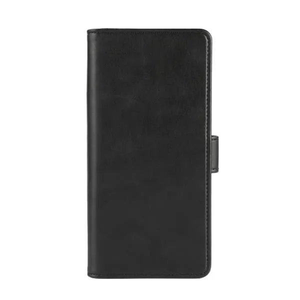 Essentials Motorola Moto G24 Power PU plånboksfodral med 3-kortplatser, Svart