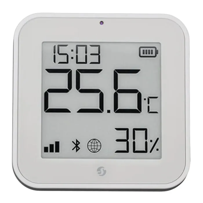 Shelly BLU H&T Display ZB white - Bluetooth- och Zigbee-sensor för temperatur och luftfuktighet