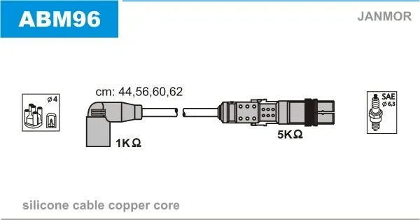 Tändkabelsats JANMOR ABM96