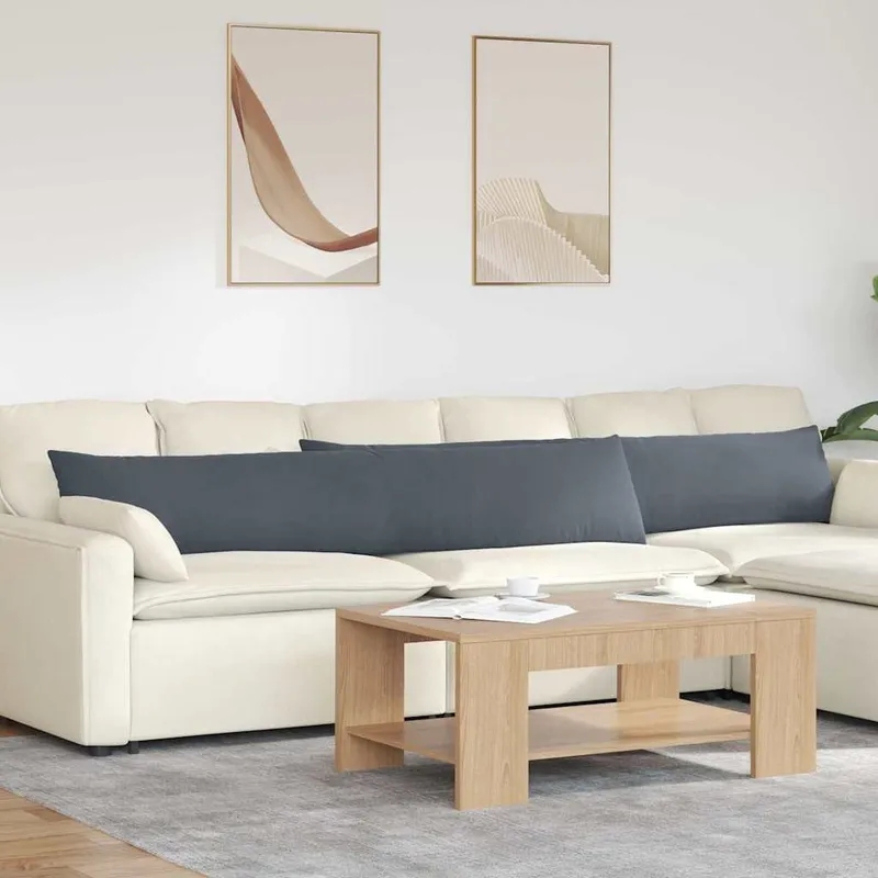 vidaXL Sofakuddar 2 st Mörkgrå 200 x 40 cm Kordread tyg
