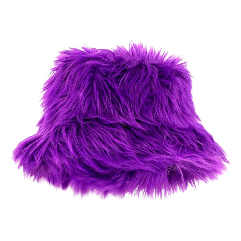 Bucket Hat Fluffig Lila – One size