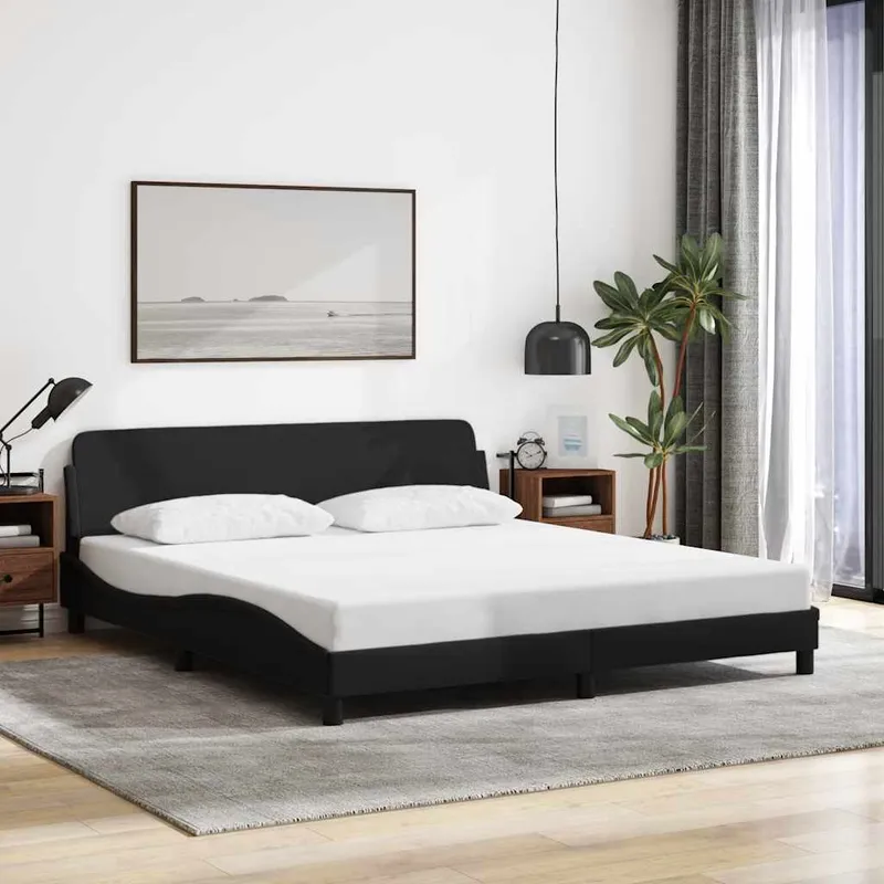 vidaXL Sängram Dover svart 180×200 cm tyg