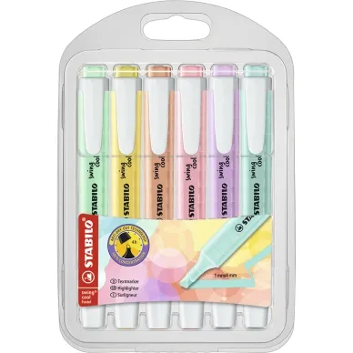 STABILO 102754806, 6 styck, Multifärg, Mejselspets, Multifärg