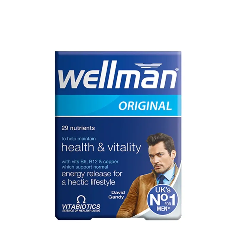 Vitabiotics - Wellman Original, Multivitamin för män, 30 tabletter