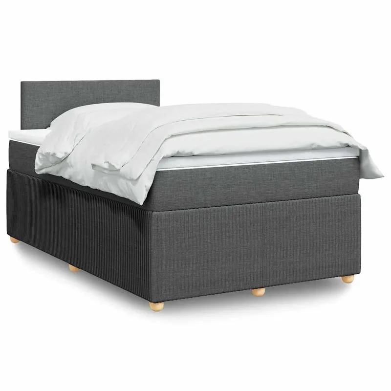 vidaXL Ramsäng med madrass mörkgrå 120×190 cm tyg (#5713)