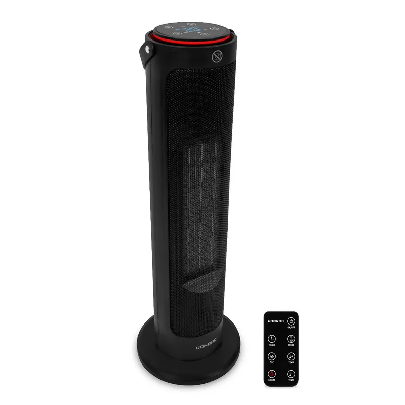 Elektrisk tornfläkt – 2000W – keramisk | roterationsfunktion
